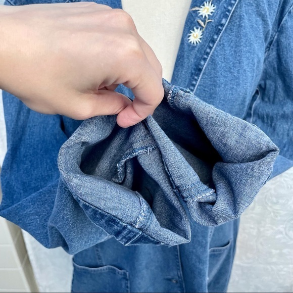 Denim & Co NWT Embroidered Denim Shirt Jacket - Picture 7 of 11